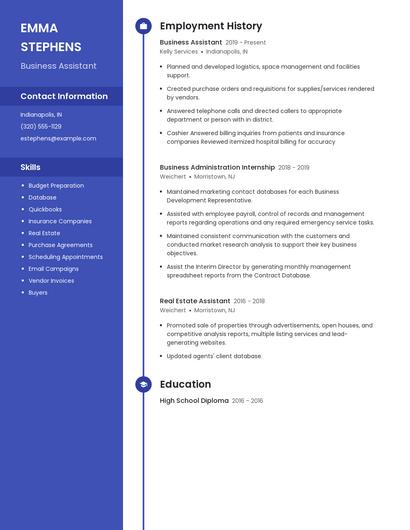 Business Assistant Resume