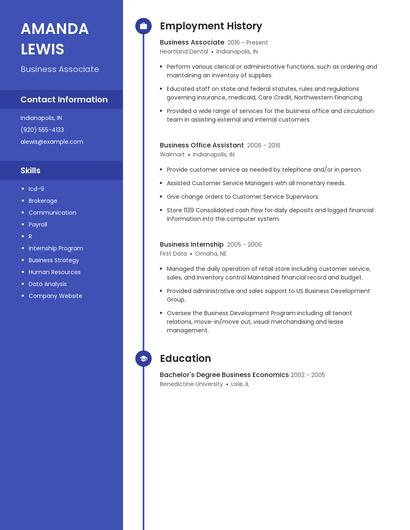 Business Associate Resume