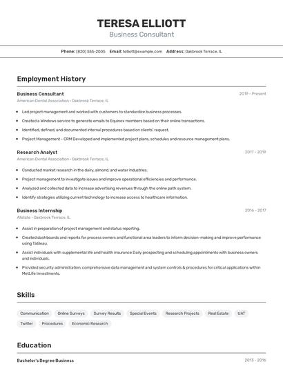 Resume example 2
