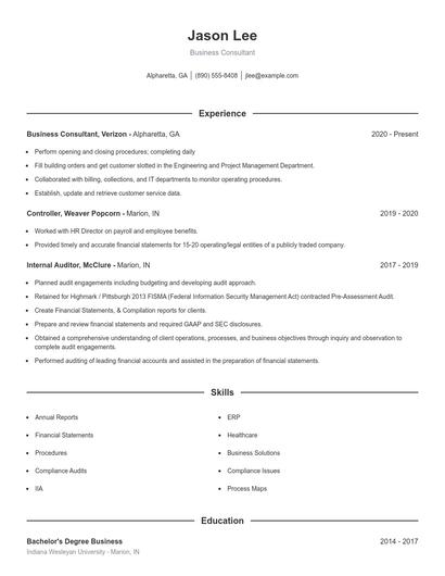 Resume example 1