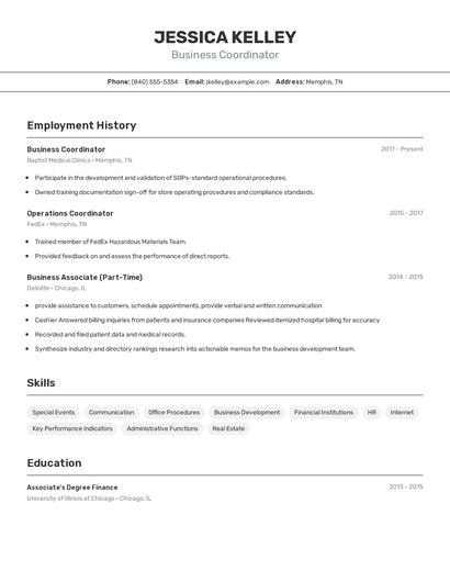 Resume example 2