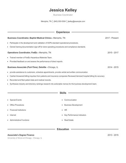 Resume example 1