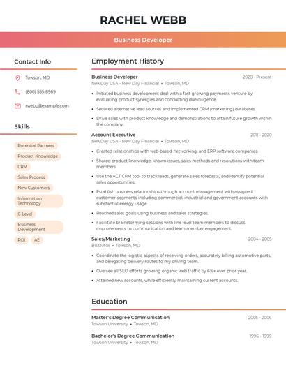 Resume example 3