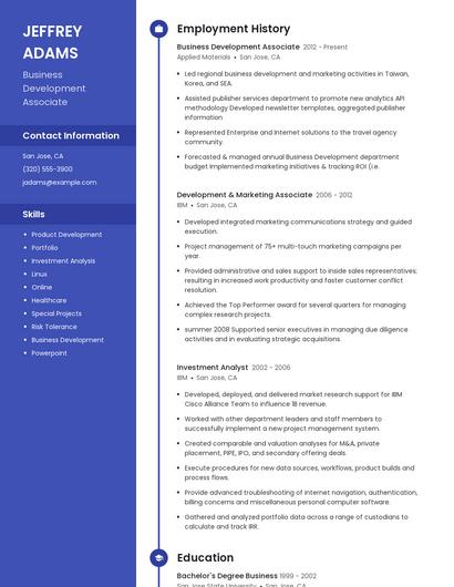 Business Development Associate Resume