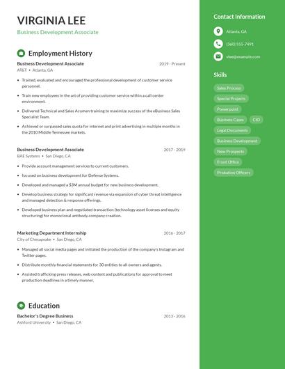 Resume example 4