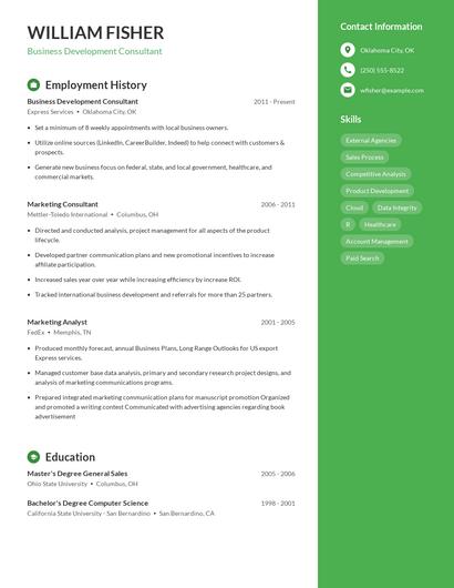Resume example 5