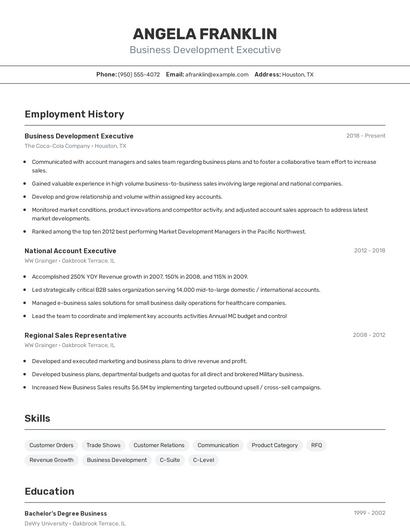Resume example 2