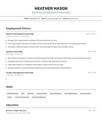 Resume example 2