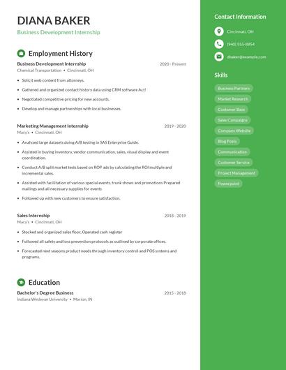 Resume example 5