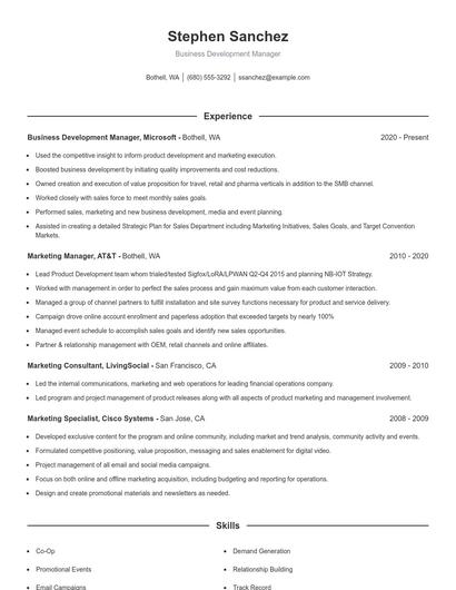 Resume example 1