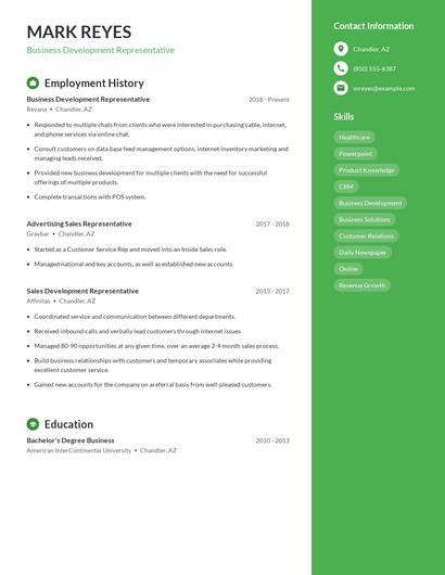 Resume example 5