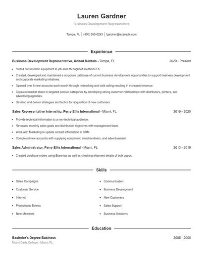 Resume example 1