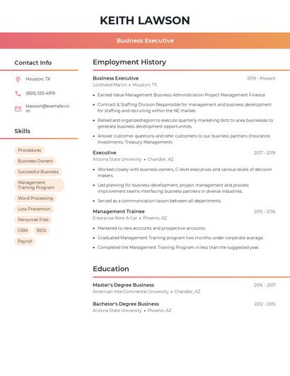 Business Executive Resume