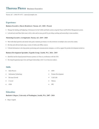 Business Executive Resume