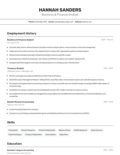 Resume example 2
