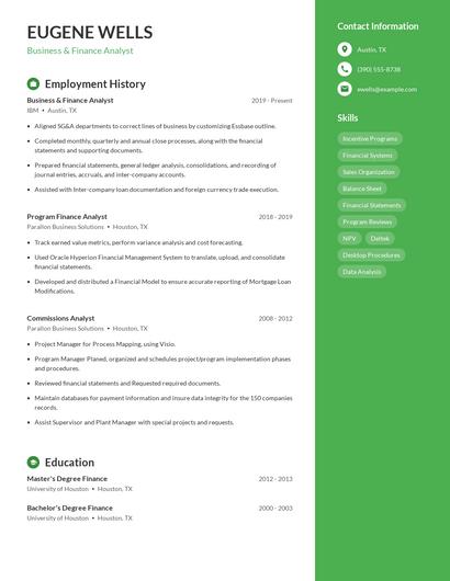 Resume example 4