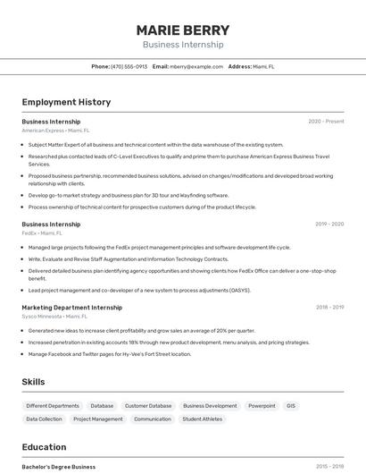 Resume example 2