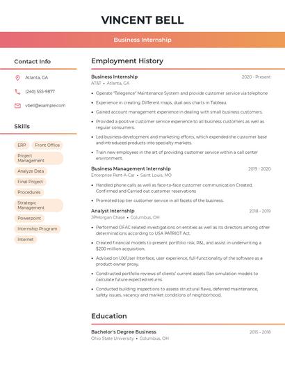 Resume example 3
