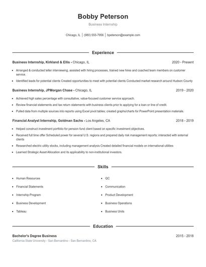 Resume example 1