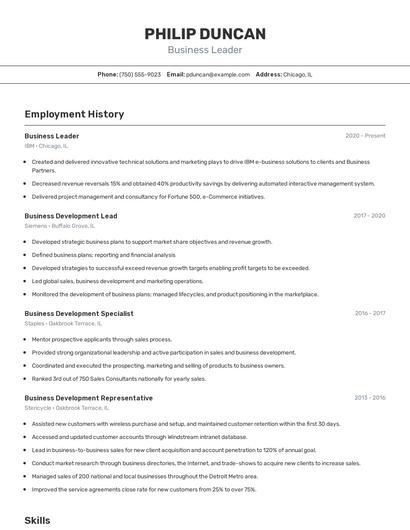 Resume example 2