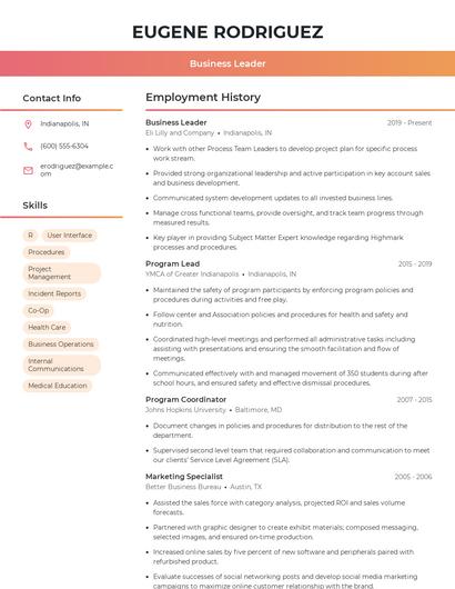 Resume example 3