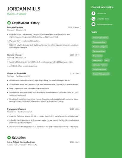 Resume example 5