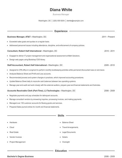 Resume example 1