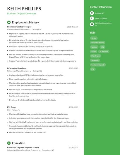 Resume example 4