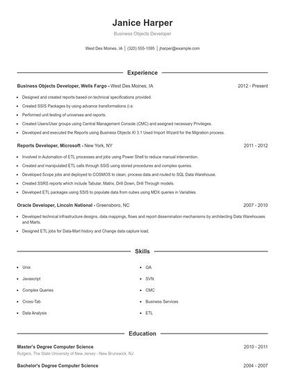 Resume example 1