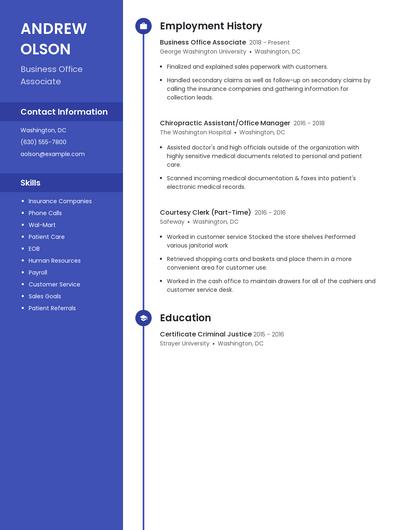 Business Office Associate Resume