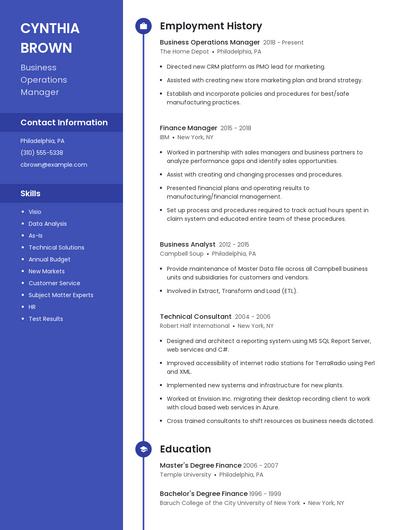 Resume example 5