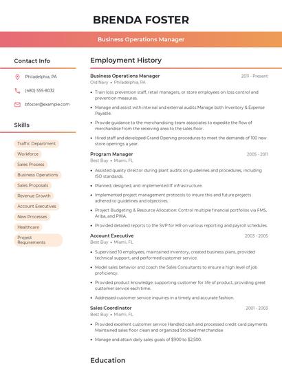Resume example 3