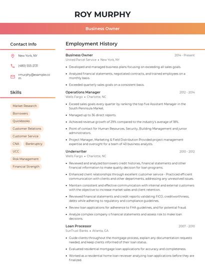Business Owner Resume