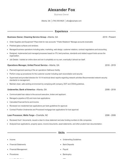 Resume example 1