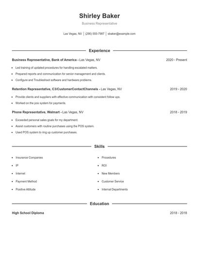 Resume example 1