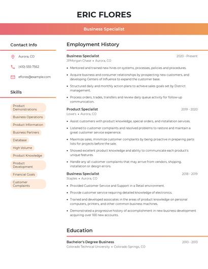 Resume example 3