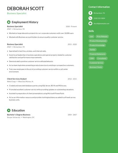 Resume example 4