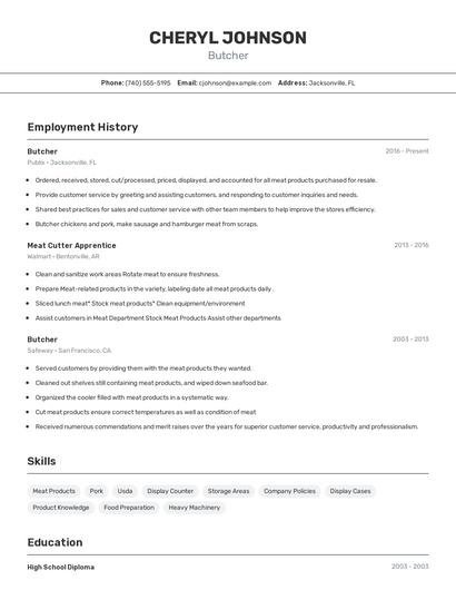 Resume example 2