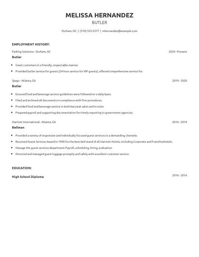 Butler Resume