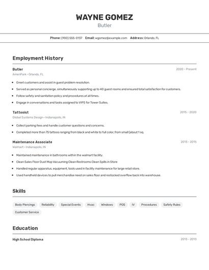 Butler Resume