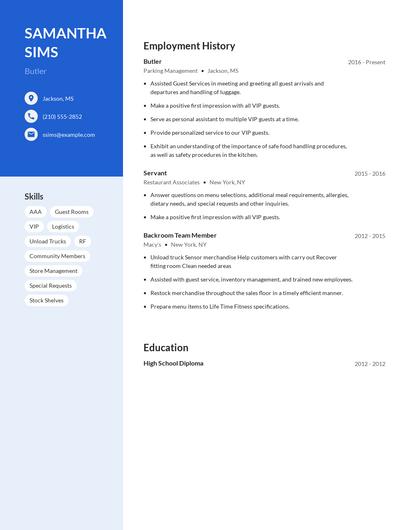 Butler Resume