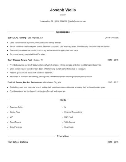 Resume example 1