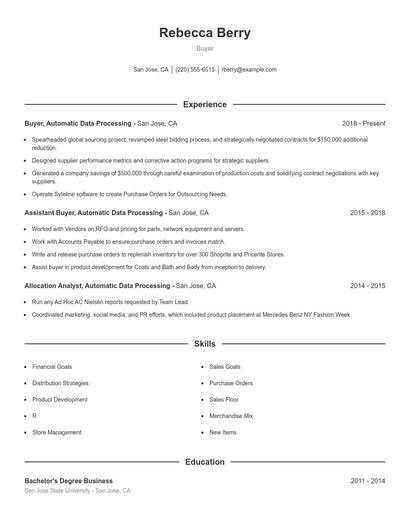 Resume example 1