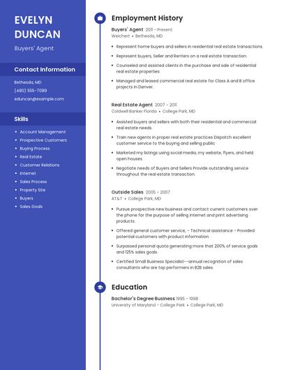 Buyers' Agent Resume