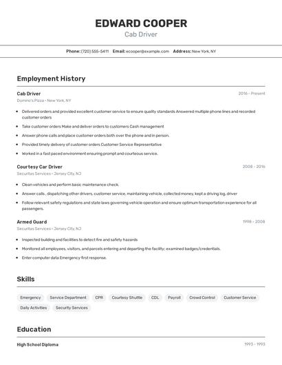 Resume example 2
