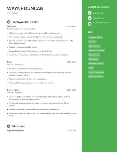Resume example 5
