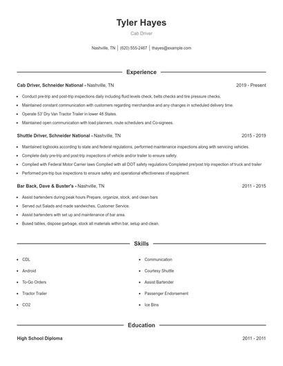 Resume example 1