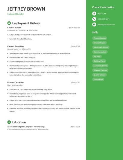 Resume example 5