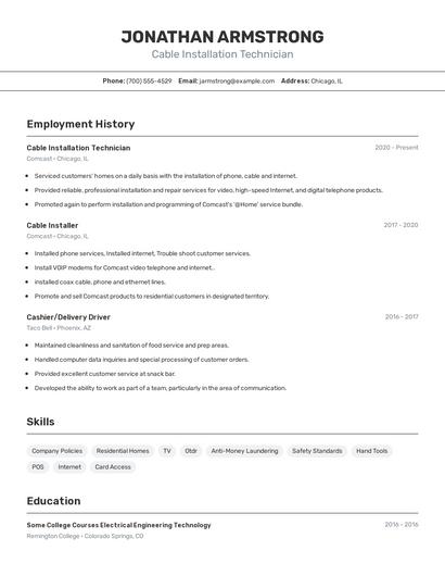 Resume example 2