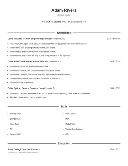 Resume example 1